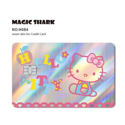 Hot Sale Hello Kitty Kuromi Holographic Laser Shinny Film Skin Cover Sticker for Debit Credit Card Bank Card
