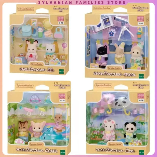 ternurines  Sylvanian Families Anime Figures Family Set Doll Toy Baby Doll Collectible Room Ornaments Decor  Figure Kid Gift