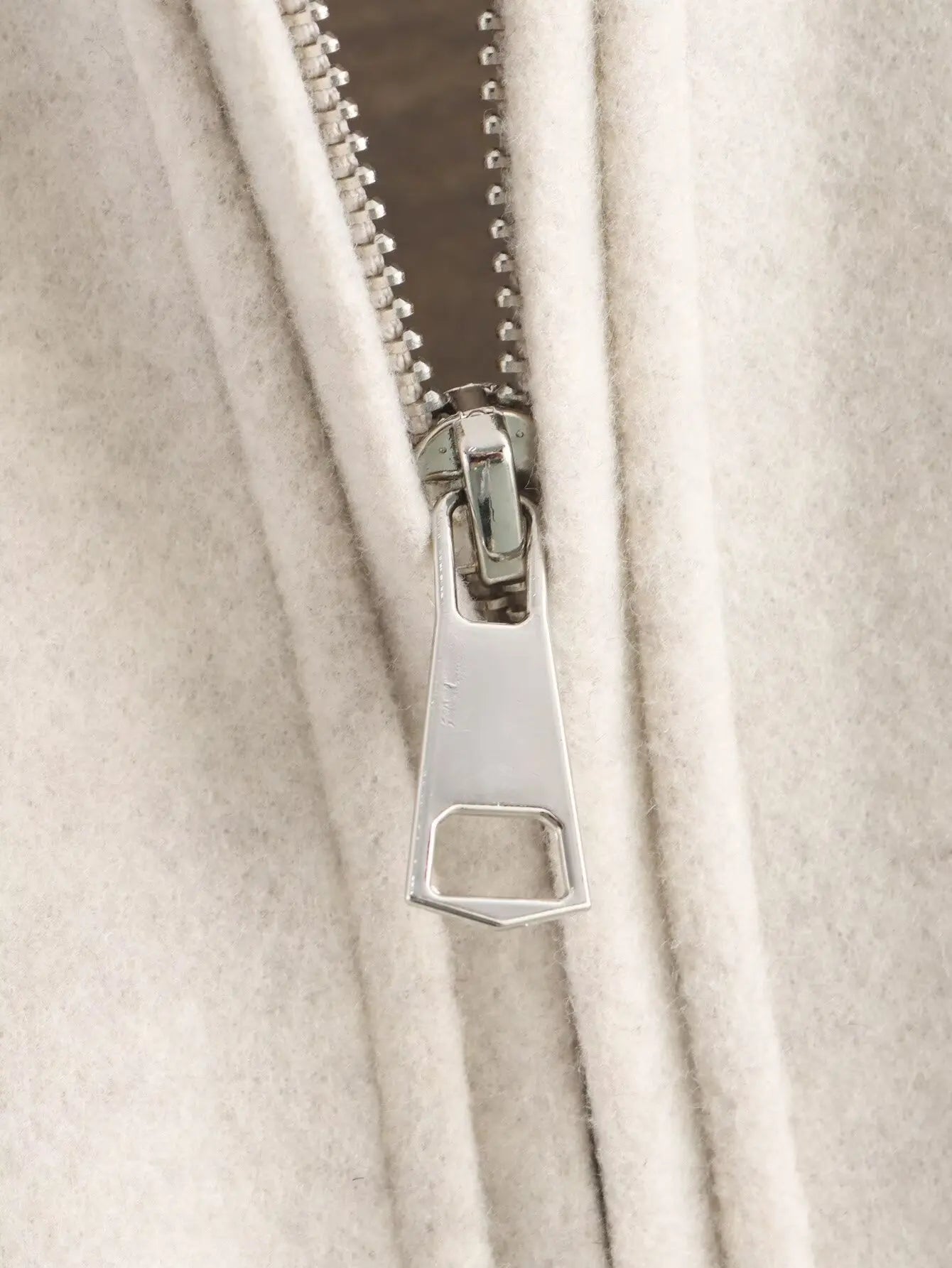 Autumn and winter fashion lapel long-sleeved zipper woolen coat 2024 European and American loose casual jacket