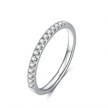 NeeTim モアサナイトリング 925スターリングシルバー ホワイトゴールドメッキ ラボダイヤモンド エタニティバンド 婚約指輪 結婚指輪 レディース用