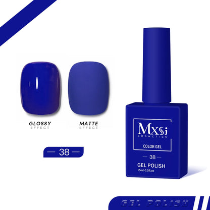 Mxsi 15ml ジェルネイルポリッシュ ネオンブラウン ロイヤルブルー レッドグリーン パスタルヌード ネイルアートワニス ジェルラッカー トップコート UVジェルネイル 未セット