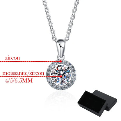 Smyoue 0.3-2CT 100% D Color Moissanite Necklace for Women Sparkling Lab Diamond Pendant 925 Sterling Silver Wedding Jewelry GRA