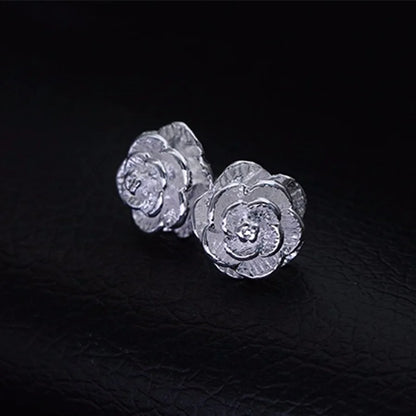 Fine 925 Sterling Silver Charm Flower Necklace Earring Bangle Jewelry for Women Retro Set Wedding Gift TRENDY Lovely