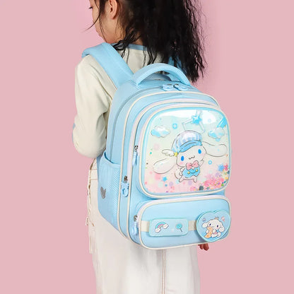 Kuromi Cute Kids Backpack Large Capacity School Bag for Boys Girls Grade 3-4 Cartoon Cosplay Accessories