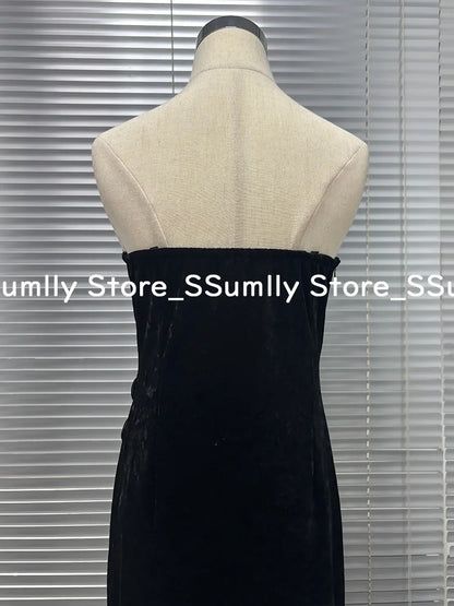 Summer Gothic Grunge Y2k Lace Dress Women Dark Academia Sexy Slim Party Dresses Korean Fashion Design Festival Long Prom Dress