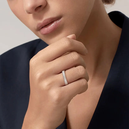 S925 Silver Ful Moissanite 2.5mm Ring GRA Certified Plated 18k D Color VVS1 Diamond Wedding Party Rings Women Exquisite Jewelry
