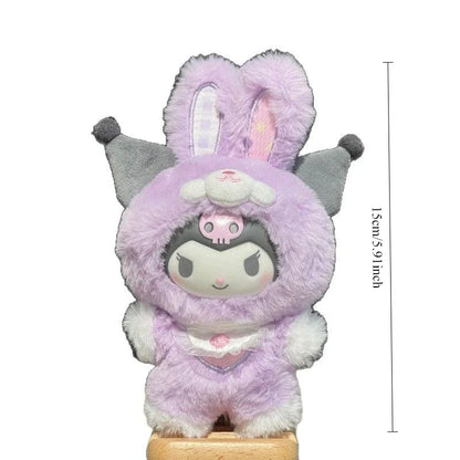 Sanrio Plush Fairy Rabbit Baby Series Cute Collectible Figurine Melody Kuromi Hellokitty Cinnamoroll Anime Doll Toys Gifts