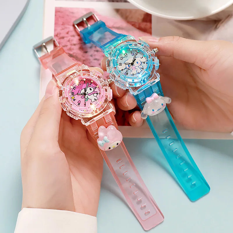 Cartoon Sanrio Kawaii Anime LED Watch Cute Kuromi Melody Pudding Dog Birthday Gifts And Christmas Thanksgiving Gift Toys New