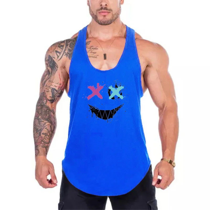 おもしろ3DプリントメンズタンクトップアウトドアランニングフィットネススポーツTシャツ夏カジュアルノースリーブシャツファッションジム通気性ゆったりメンズベスト