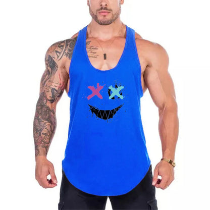 おもしろ3DプリントメンズタンクトップアウトドアランニングフィットネススポーツTシャツ夏カジュアルノースリーブシャツファッションジム通気性ゆったりメンズベスト