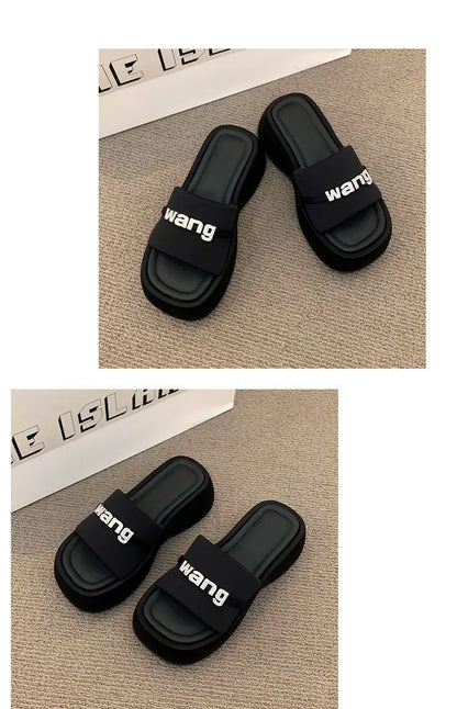 Women's Slippers 2025 New Fashion Comfortable Platform Sandals Concise Outdoor Women‘s Closed Toe Beach Muje Summer Shoes