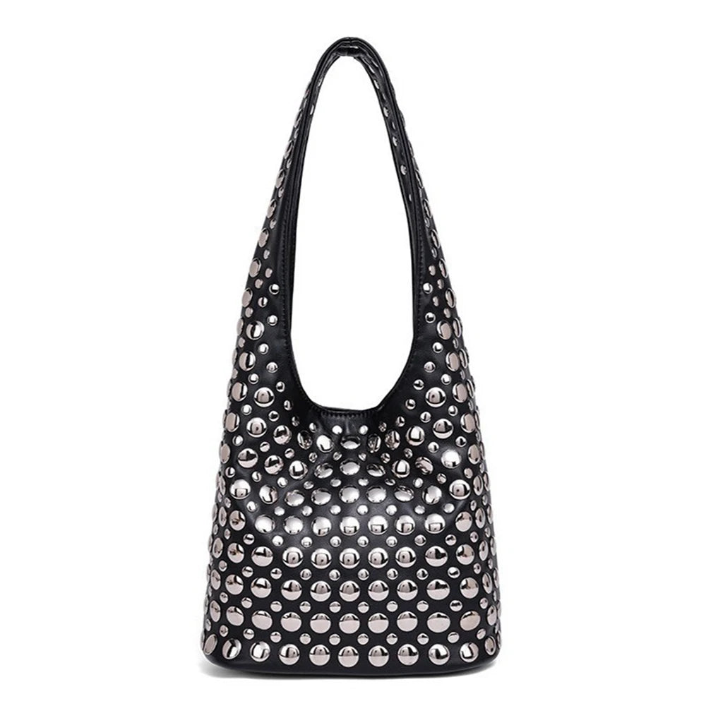 Designer Women's Geometric Shoulder Bag Luxury Shiny Rivet Handmade Clutch Top Brand Fashion Party Evening Purse