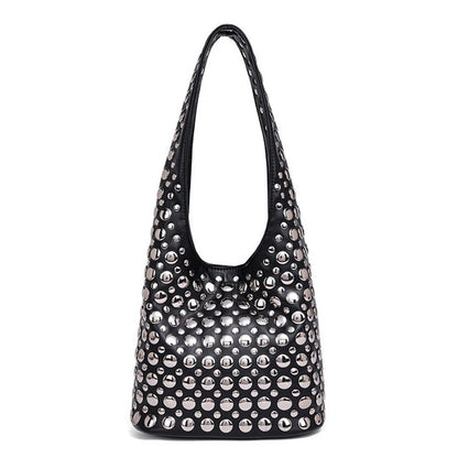 Designer Women's Geometric Shoulder Bag Luxury Shiny Rivet Handmade Clutch Top Brand Fashion Party Evening Purse