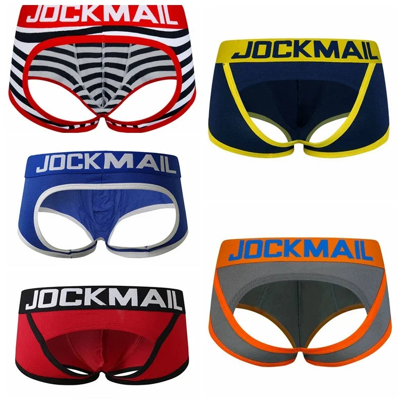 Men's Panties Jockstraps Men Underwear Gay Thong Man Boxer Shorts Underpants Slip Sexy Cotton Pouch Cuecas Gay Thongs G String