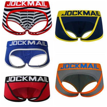 Men's Panties Jockstraps Men Underwear Gay Thong Man Boxer Shorts Underpants Slip Sexy Cotton Pouch Cuecas Gay Thongs G String