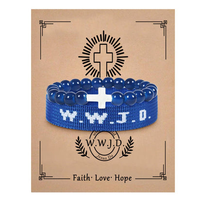 Harong WWJD Adjustable Colorful Bracelets What Wound Jesus Do Bracelets Inspirational Christian Jewelry Gifts for Women Men