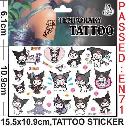 Sanrio series Tattoo Stickers Waterproof Cute Sticker Anime Birthday Party Supplies Decoration For Kids Women Men Gift