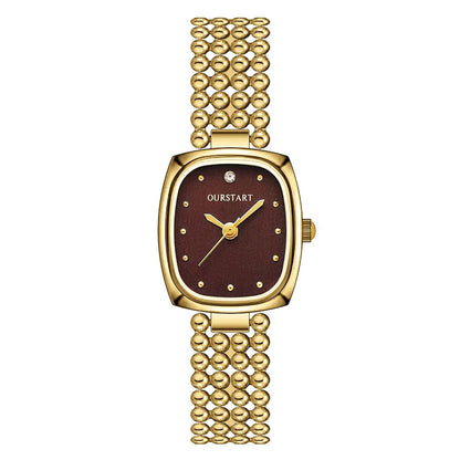 Luxury Gold Bracelet Watches for Women High Quality Retro Square Quartz Wristwatches Steel Strap Ladies Clock Gifts Reloj Mujer