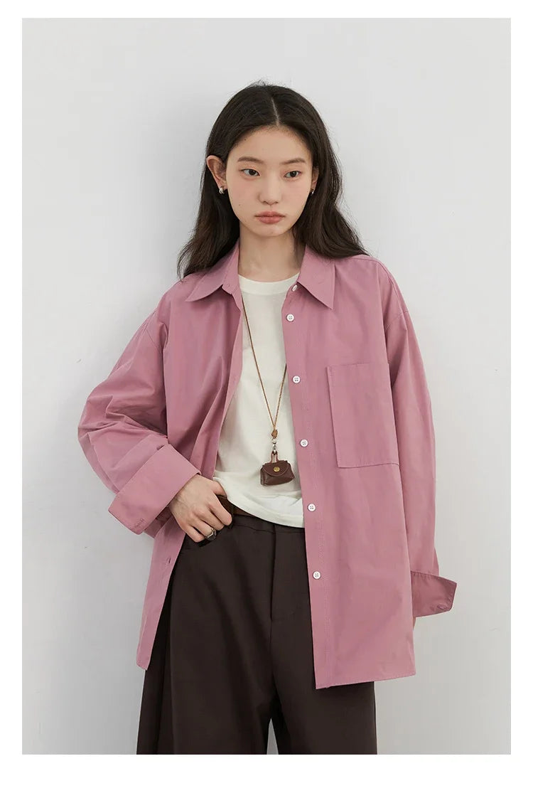 CHIC VEN Women Shirts Solid Long Sleeve Loose Single Breasted Female Blouses Woman Cotton Spring Summer 2025 Clothing