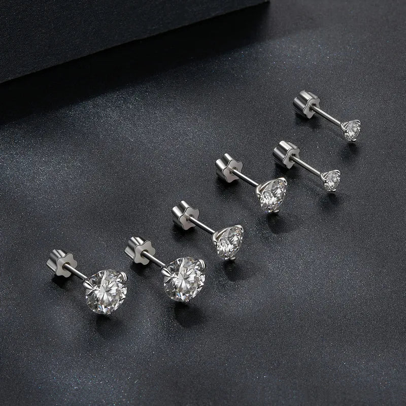 Bamoer U 1CT Moissanite Stud Earrings Round Cut Lab Diamond Platinum Plated Earrings for Women Wedding Minimalist Gift S925