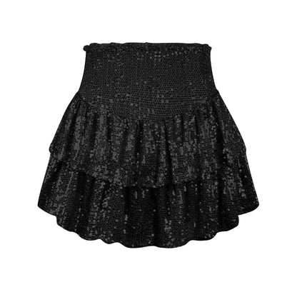 2024 Fashion Party Evening Clothes for Women Summer Sexy Elastic High Waist Sequin Mini Pleated Skirts Streetwear Short Dress