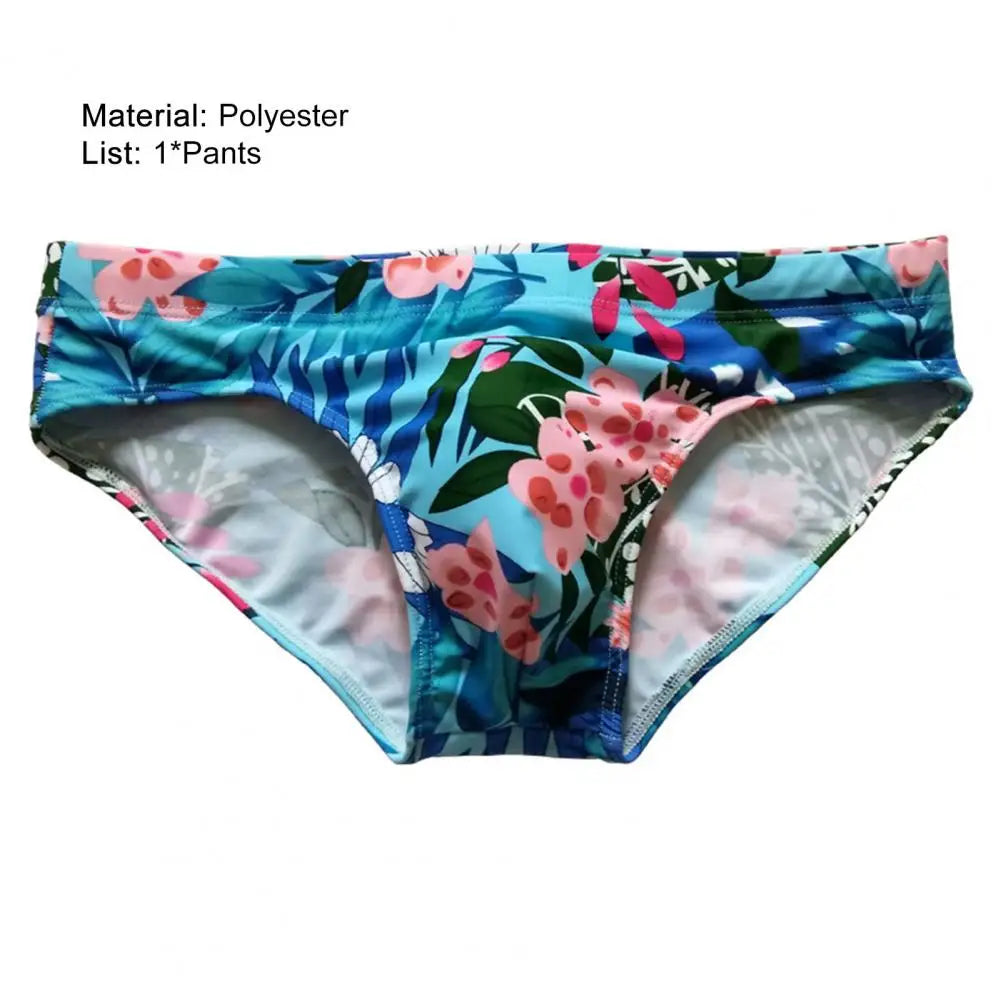 Sexy Floral Print Swimwear Men Beach Shorts Board Surfing Shorts Swimming Trunks Push Up Pad Men Swimsuits Sunga Bathing Suits