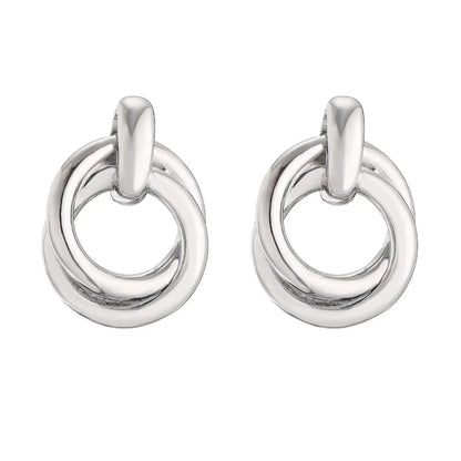 925 Silver Needle Korean Fashion Leaf Flower Earrings For Women Metal Earings Jewelry 2025 Trending Women's Gold Color Earrings
