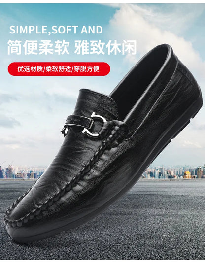 Men Loafers Shoes for Men Luxury Business Dress Shoes Comfy Slip-on Drive Moccasins Footwear Male Brand Leather Boat Shoes Men