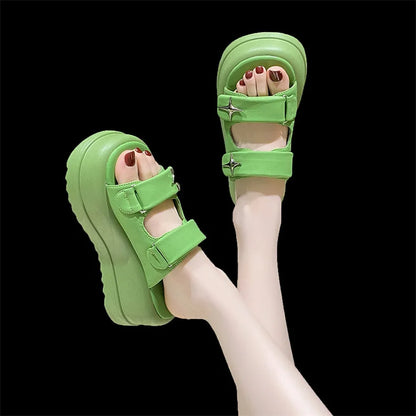 Slippers for Women 2023 Summer New Fashion New Designer Platform Slippers Female Solid Color Fashion Casual Flip Flops Women