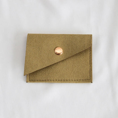 100Pcs Luxury Dark Green Microfiber Gold Snap Bag Envelope Button Purse Pouch For Ring Earrings Headset Coin Soap Gift Organizer