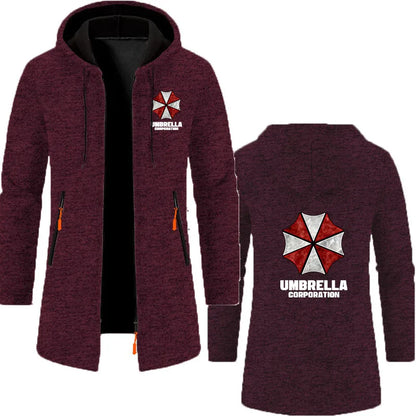 Umbrella company 2025 Men's long Hoodies Spring And Autumn Solid Color Zipper Pullover Comfort Harajuku Top Sweatshirts