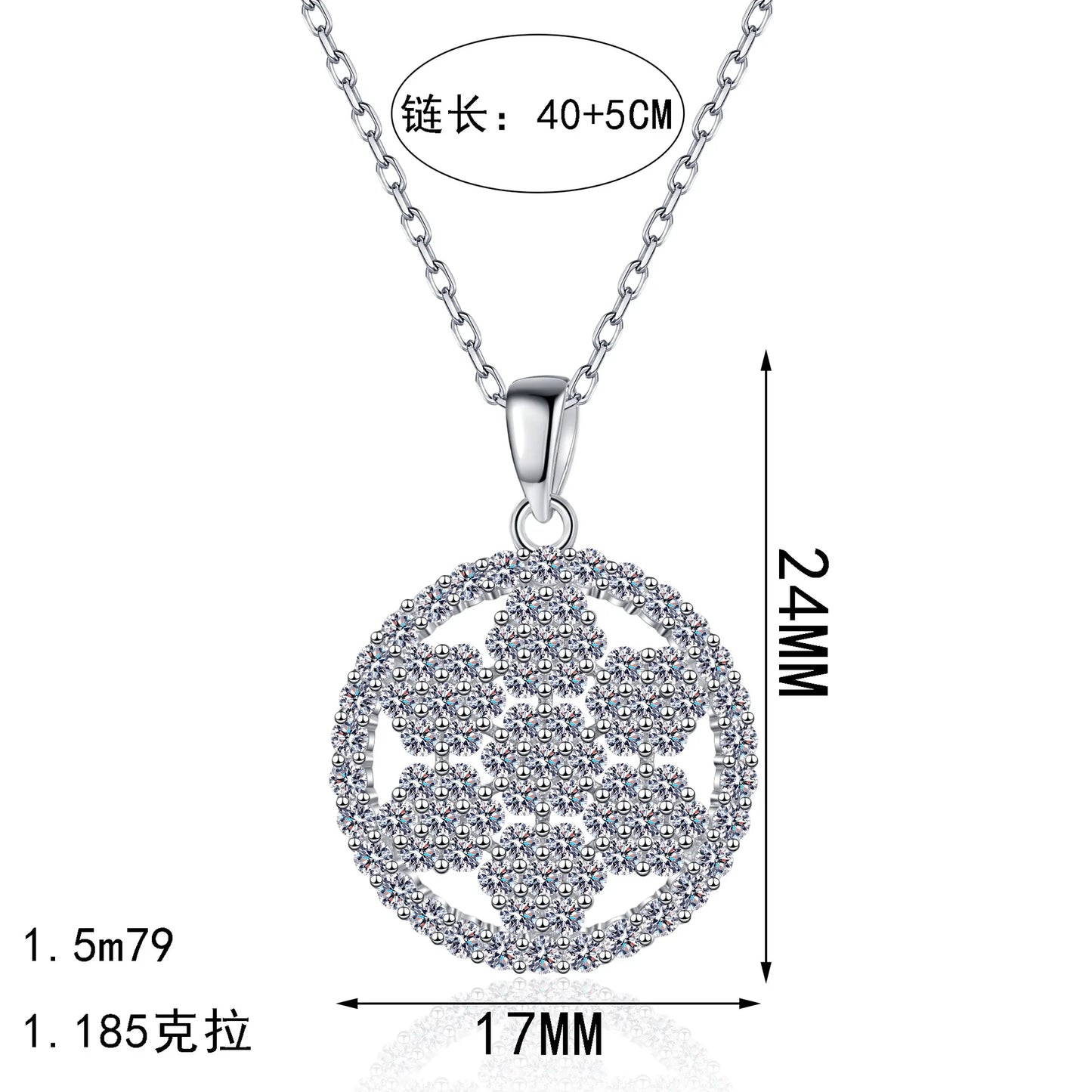 プラチナ PT950 18K ホワイトゴールド 1.185ct モアサナイト ネックレス ペンダント レディース ラボグロウン モアサナイト ジュエリー