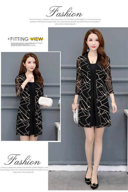 2024 Female Mid Length Large Size Sun Protection Cardigan Tops Coat Women Summer Gauze Lace Print Thin Sun Sunscreen Jacket 5XL