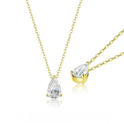 Smyoue 1-4CT Pear Cut Moissanite Pendant Necklace for Women Girls 3 Designs Lab Diamond Wedding Silver 925 Chains Fine Jewelry