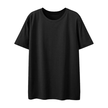Gold rose print personalized trend plus size Ladies' casual short sleeved T-shirt black