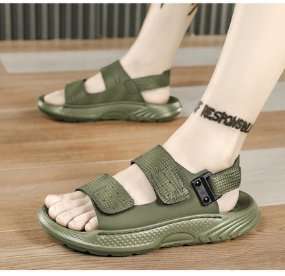 Sandals for men summer style soft sole casual wear-resistant anti slip black sandals for outdoor wear water wading beach shoes
