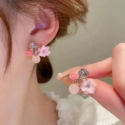 925 Silver Needle Korean Fashion Dream Colorful Crystal Earrings For Women Jewelry 2025 Trending Luxury Cube Sugar Stud Earrings