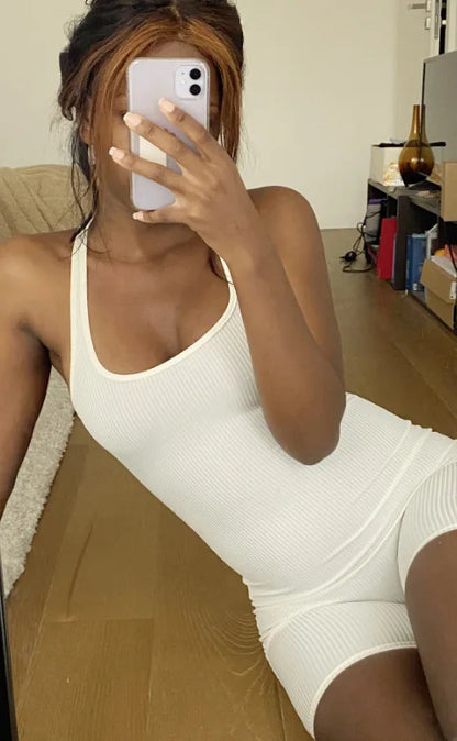 Womens Yoga Jumpsuits Short Sleeve Thin Soft Slim Fit Stretch One Piece Playsuits Romper Sexy Fitness Female Basic Sportwears