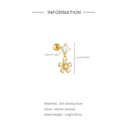 Aide 925 Sterling Silver 1pc Geometry Multi Piercing Stud Earrings For Women K Gold Simple Elegant Tassel Jewelry Gift Pendiente