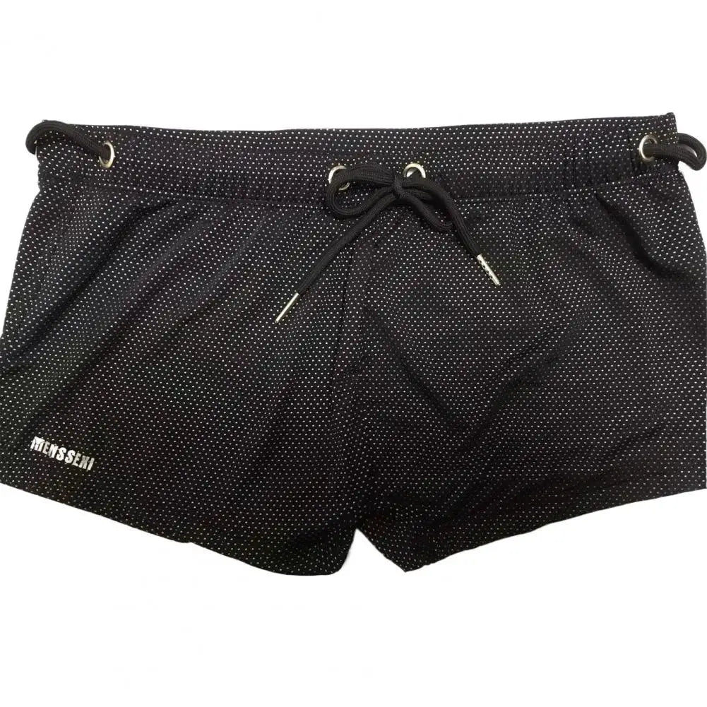 Summer Men Swim Shorts Low-rise Swimwear Beach Tight Swimming Trunks With Waist Tie Swimsuit Sports Surf Shorts Trunks 남자 수영복