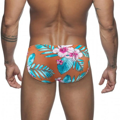Sexy Floral Print Swimwear Men Beach Shorts Board Surfing Shorts Swimming Trunks Push Up Pad Men Swimsuits Sunga Bathing Suits