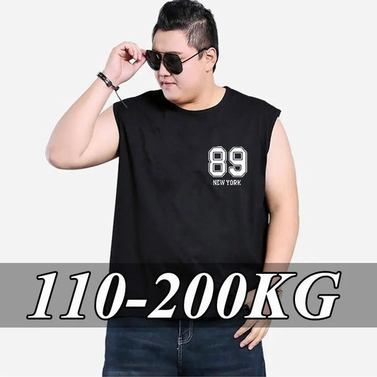 プラスサイズベストタンクトップ メンズ 6XL-14XL 夏用 ノースリーブTシャツ フルコットン フィットネス オーバーサイズTシャツ 肥満男性服 110-200kg