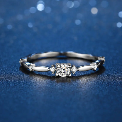 3mm 0.1 carat moissanite ring  S925 Silver Matching Wedding Diamonds Band female Ring White Gold Gift Jewelry gift wholesale