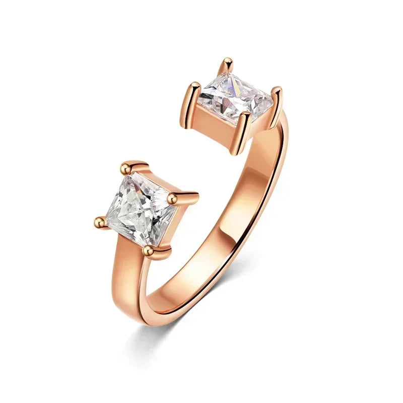 Smyoue 1CTTW 4.5mm プリンセスカット認定モアサナイトリング レディース 調節可能 100% 925スターリングシルバー 結婚式 パーティー バンド ギフト