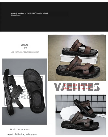 Sandals men with soft soles breathable waterproof anti slip wear-resistant suitable both summer casual wear breathable men shoes