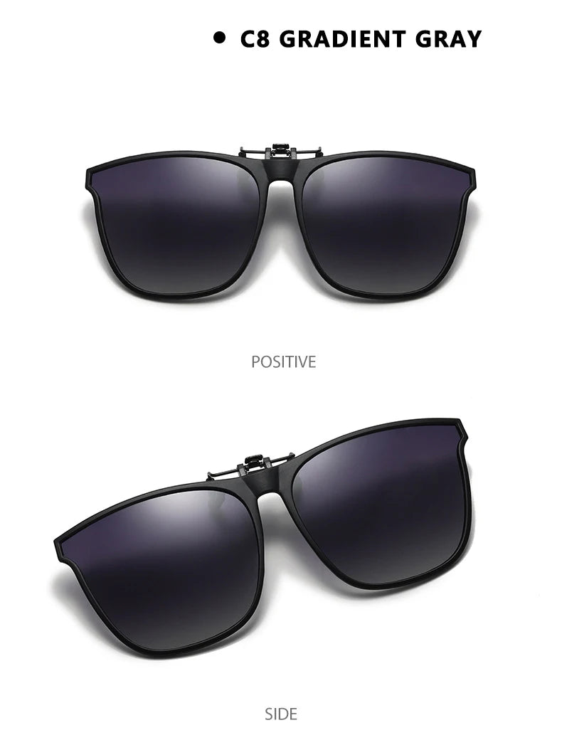 Polarized Clip On Sunglasses Men Car Driver Goggles Night Vision Glasses Anti Glare Vintage Square Glasses Oculos