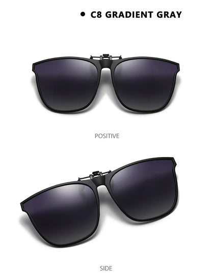 Polarized Clip On Sunglasses Men Car Driver Goggles Night Vision Glasses Anti Glare Vintage Square Glasses Oculos