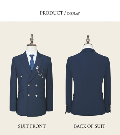 ST Cassy High Quality Men's Suit black Fashionable and Casual Slim Fit Male Groom Wedding Blazers Party Dress Jacket Coat Pants