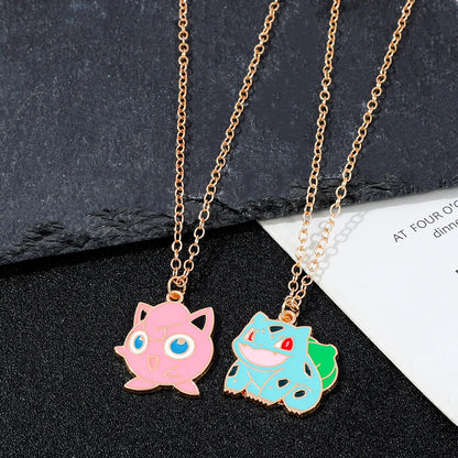 Anime Characters Pokémon Necklace Jigglypuff Pendant Neck Chain Girl Accessories Cartoon Squirtle Boy Girl Necklace