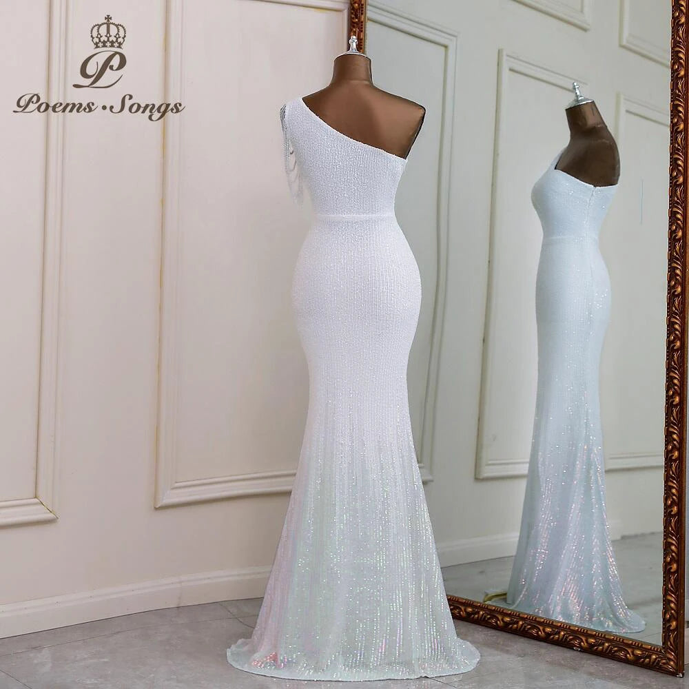 Sexy One shoulder style evening dresses prom dresses vestidos de fiesta robe de soiree de mariage  party dresses women evening